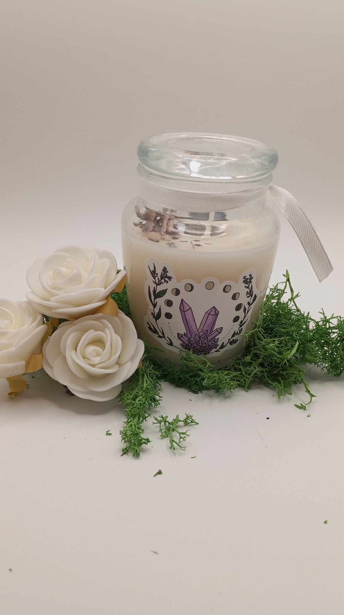 Bougies avec pierres naturelles (~8cm)