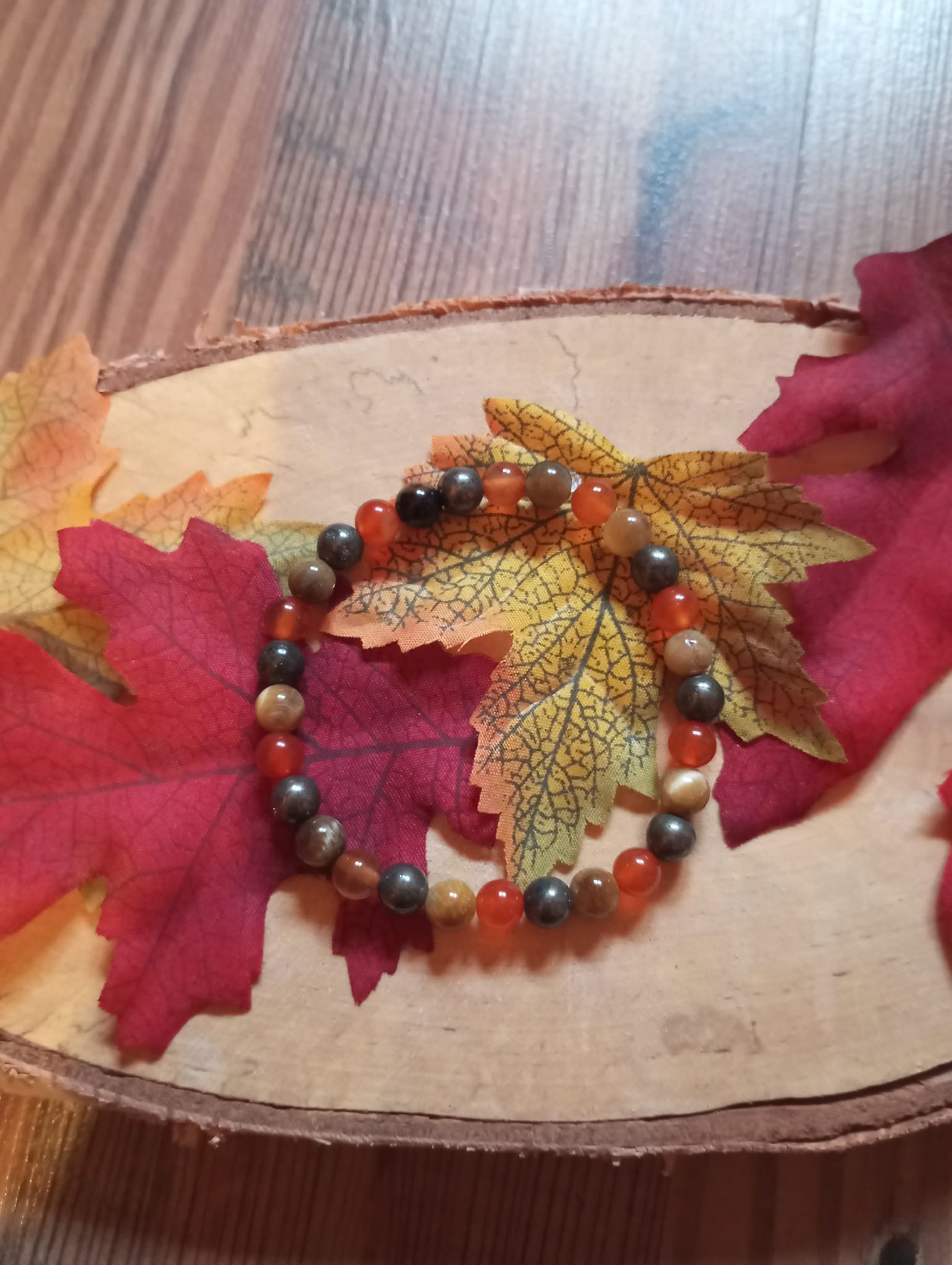 Bracelet Cornaline, pyrite et Oeil de tigre