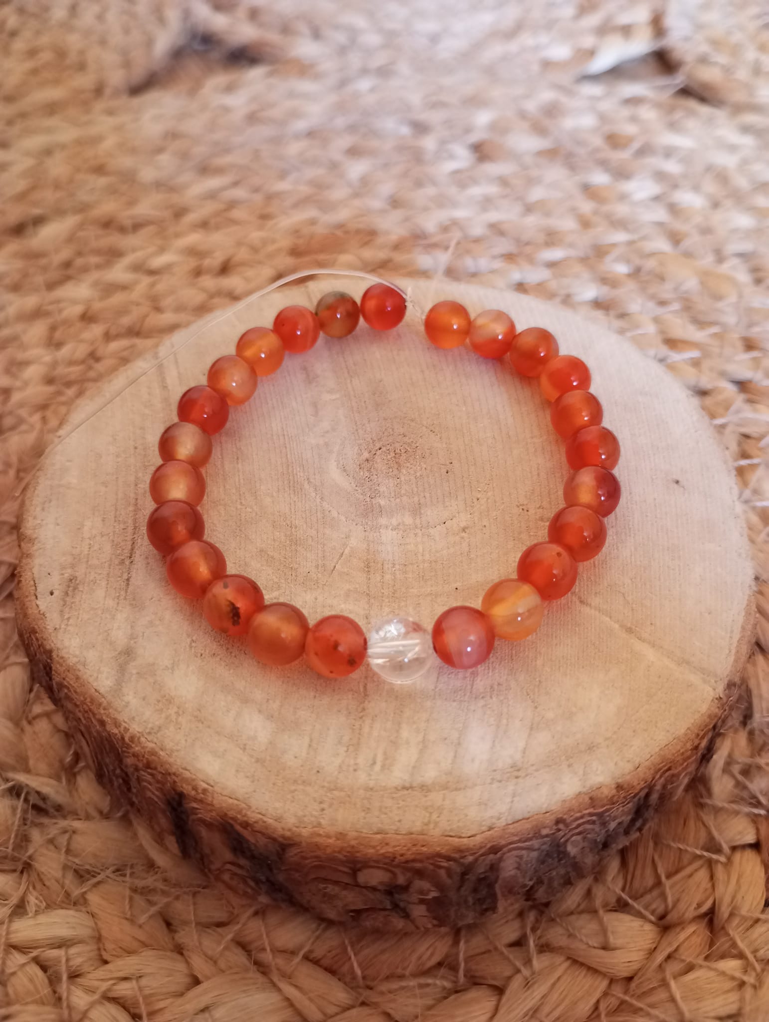 Bracelet Cornaline et Cristal de roche