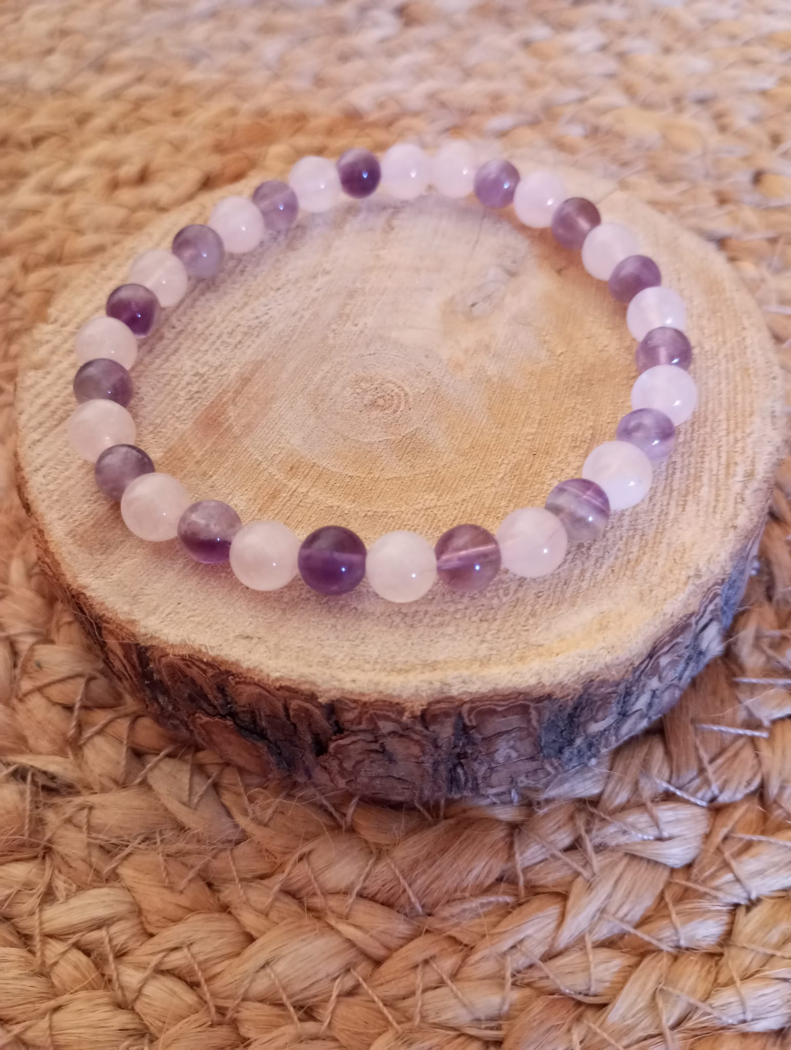 Bracelet Améthyste et Quartz rose