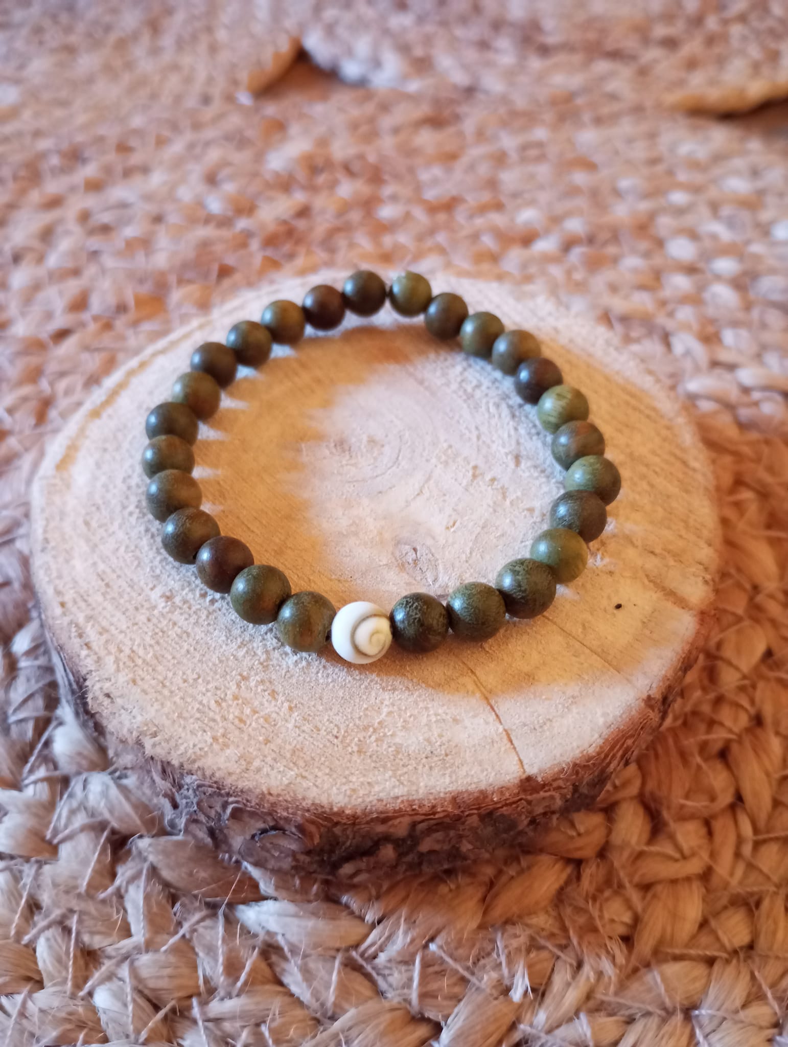 Bracelet bois de Santal et Oeil de Shiva