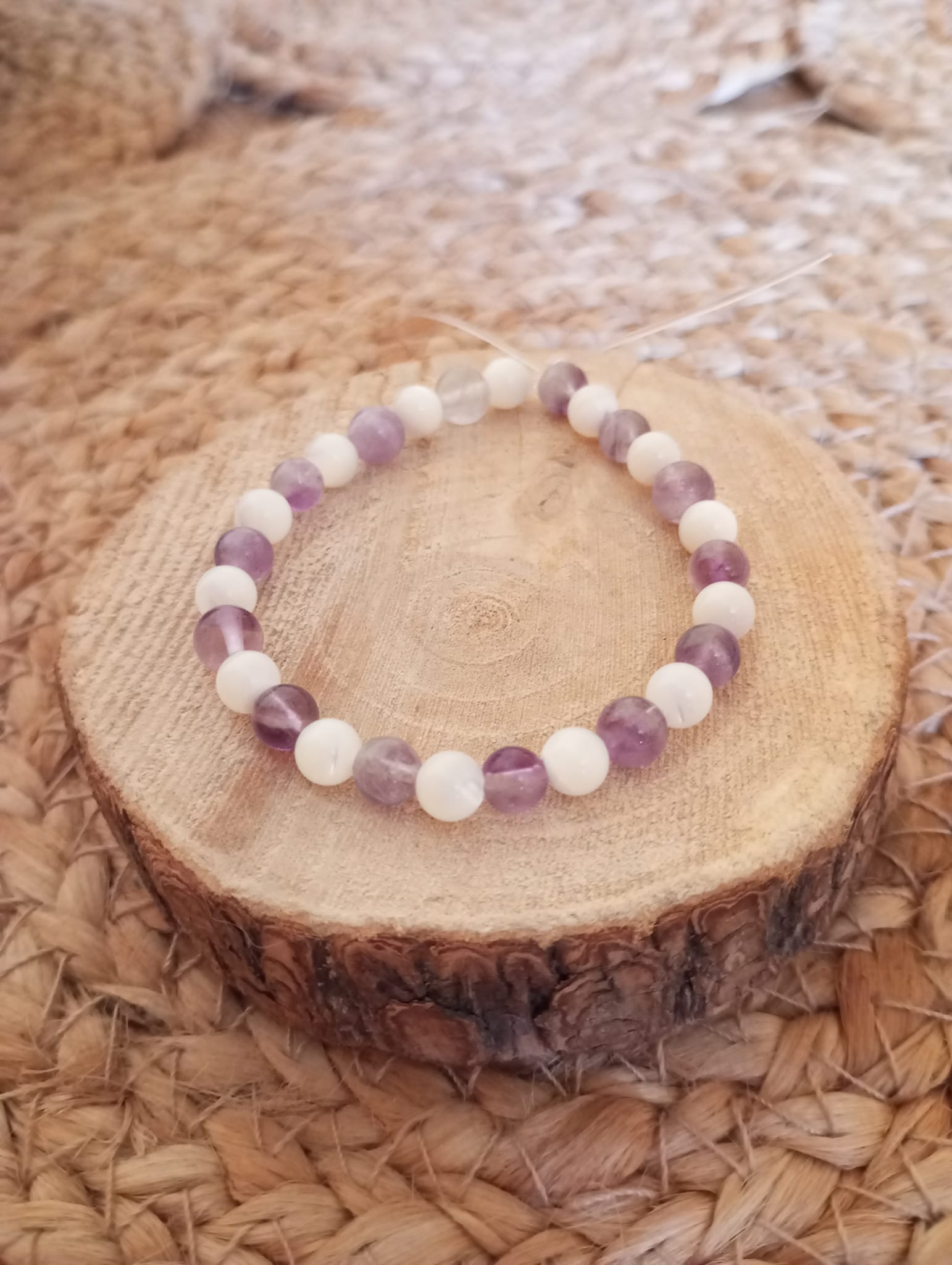 Bracelet Améthyste et Nacre