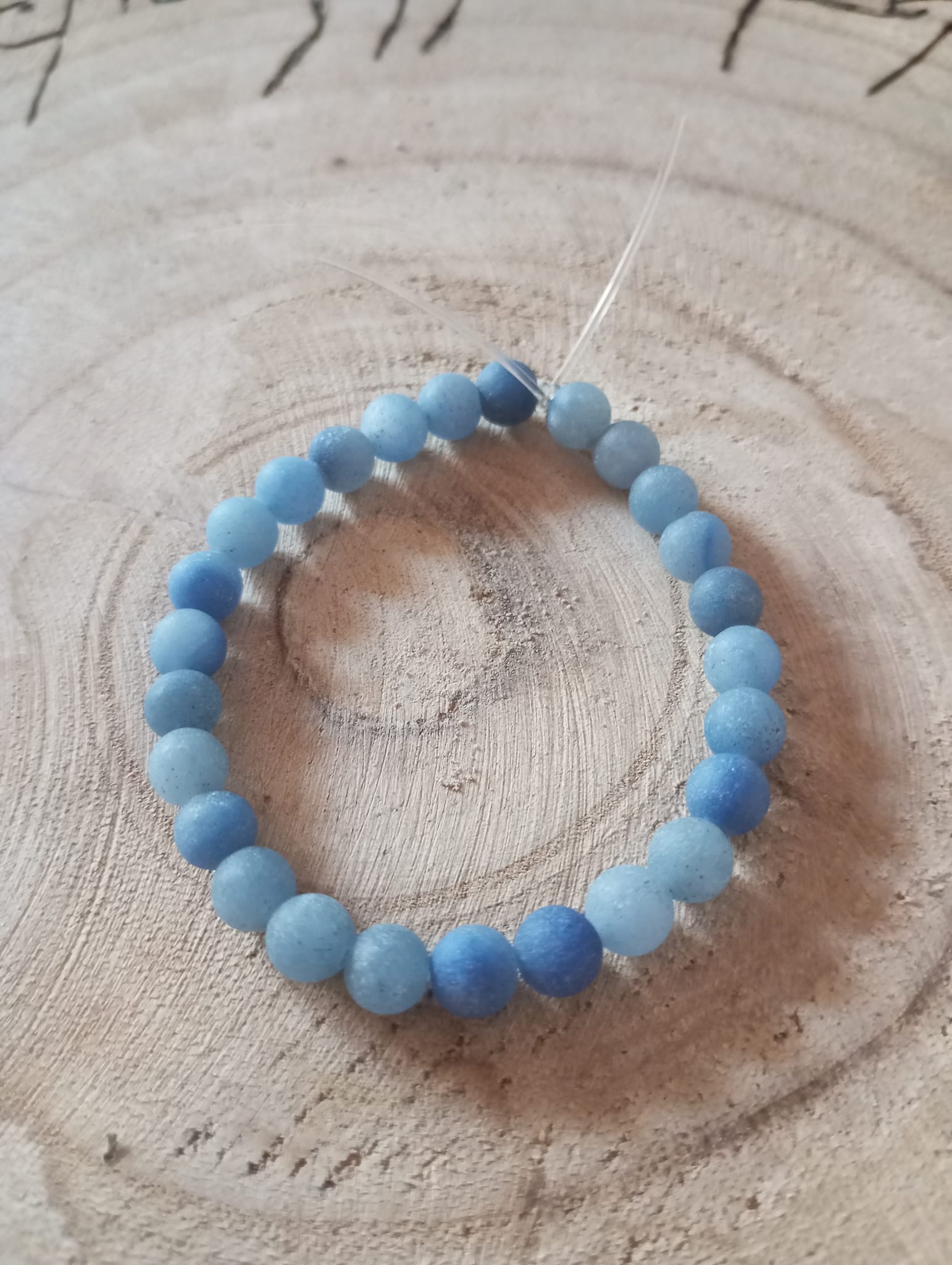 Bracelet en Aventurine bleue mat
