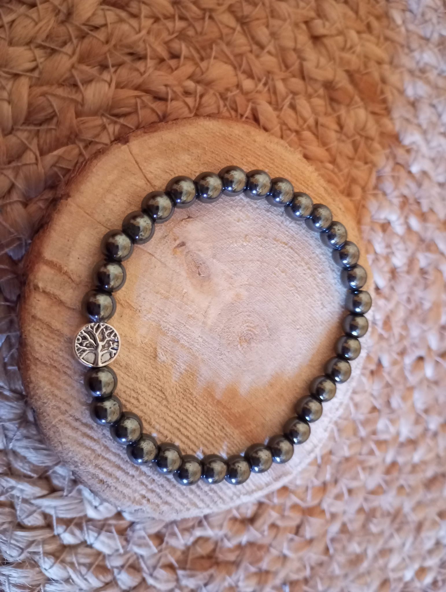 Bracelet Hematite et Abre de vie
