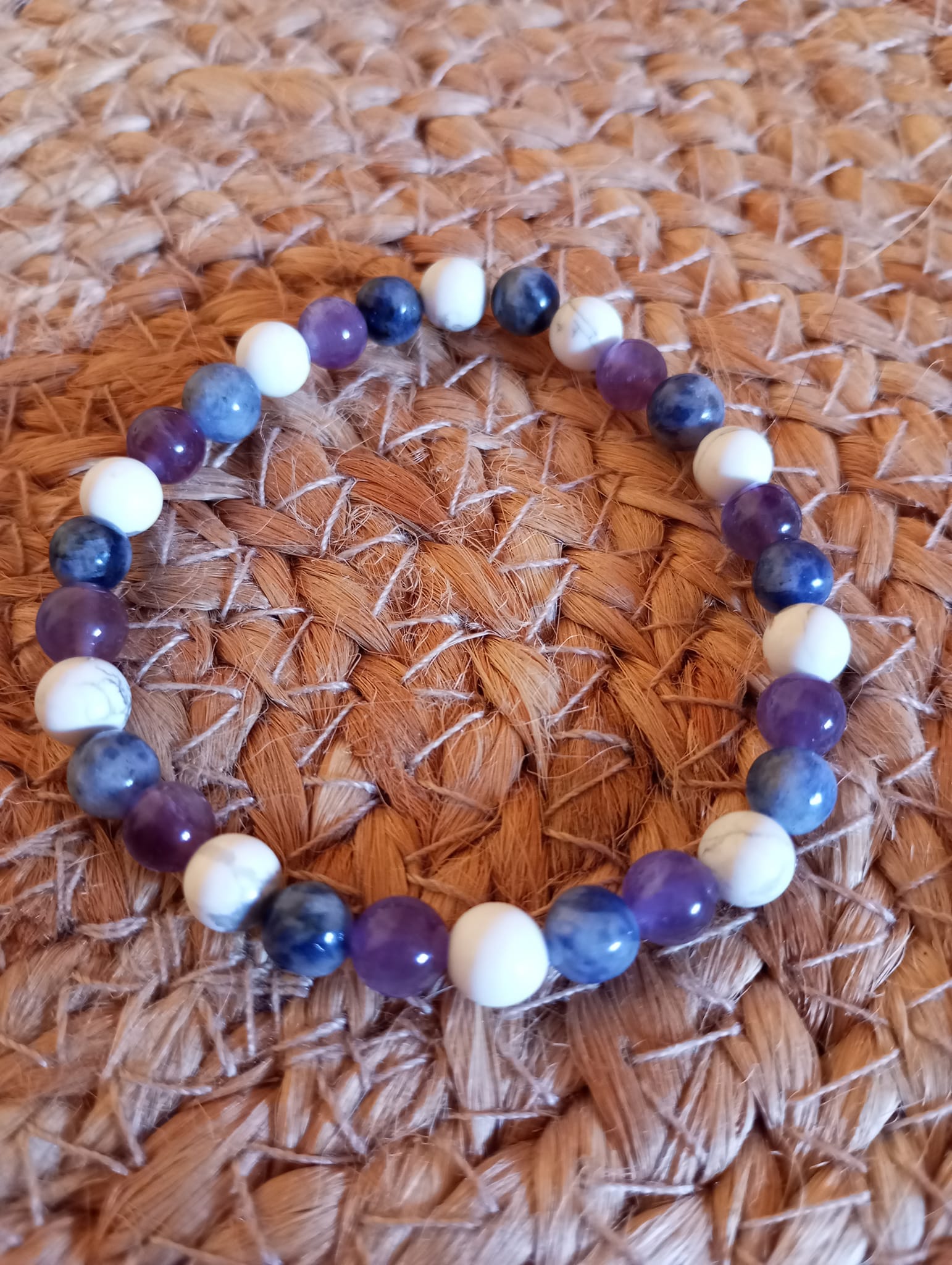 Bracelet Sodalite, Améthyste et Howlite