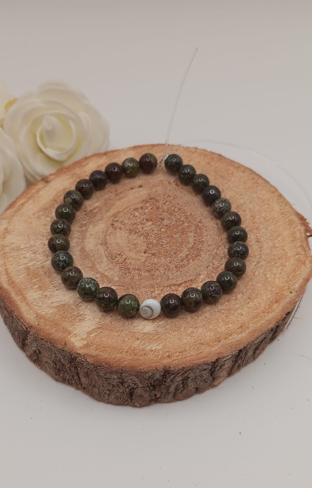 Bracelet Jaspe sang de dragon et oeil de shiva