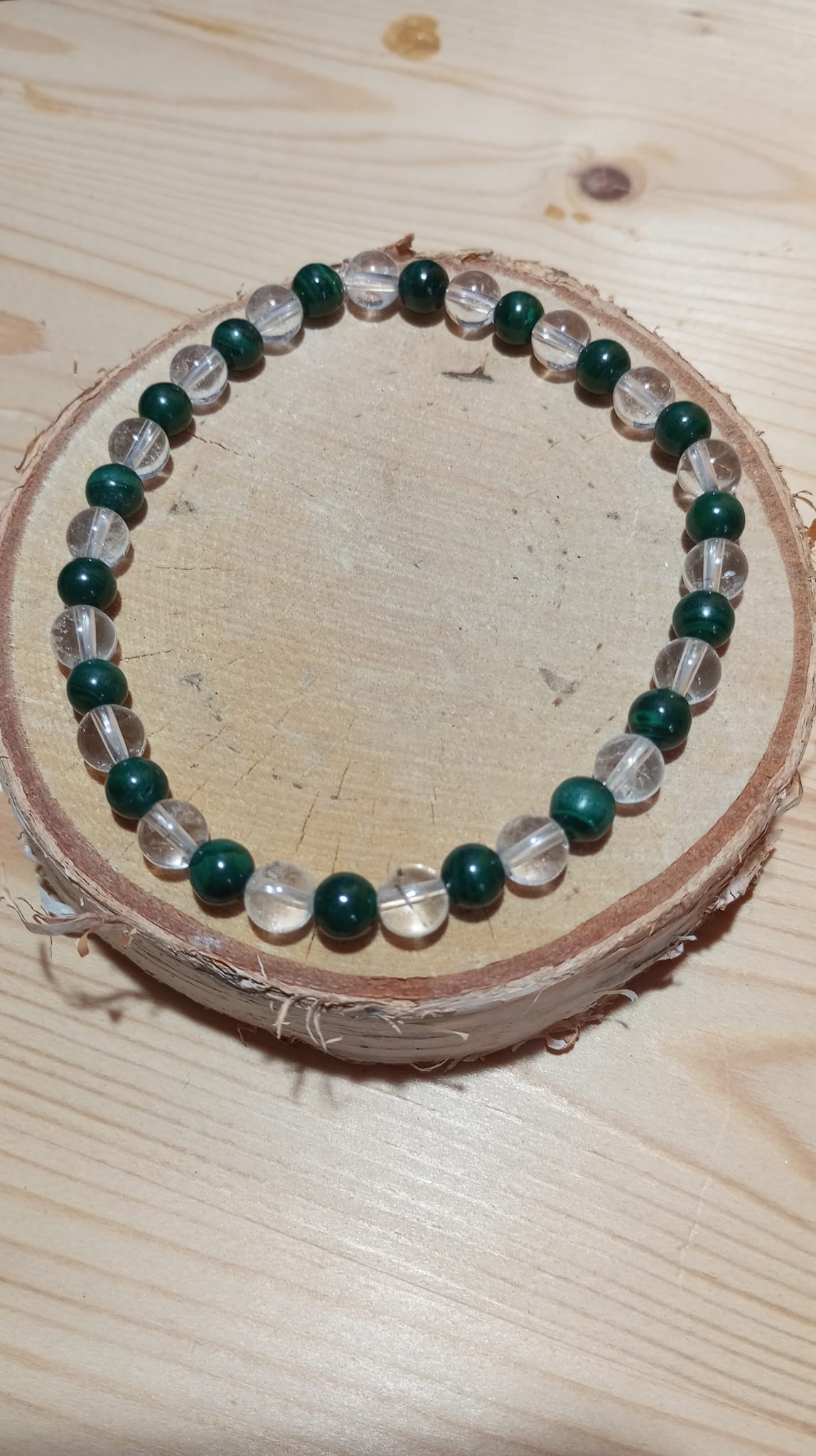Bracelet Malachite et Cristal de roche