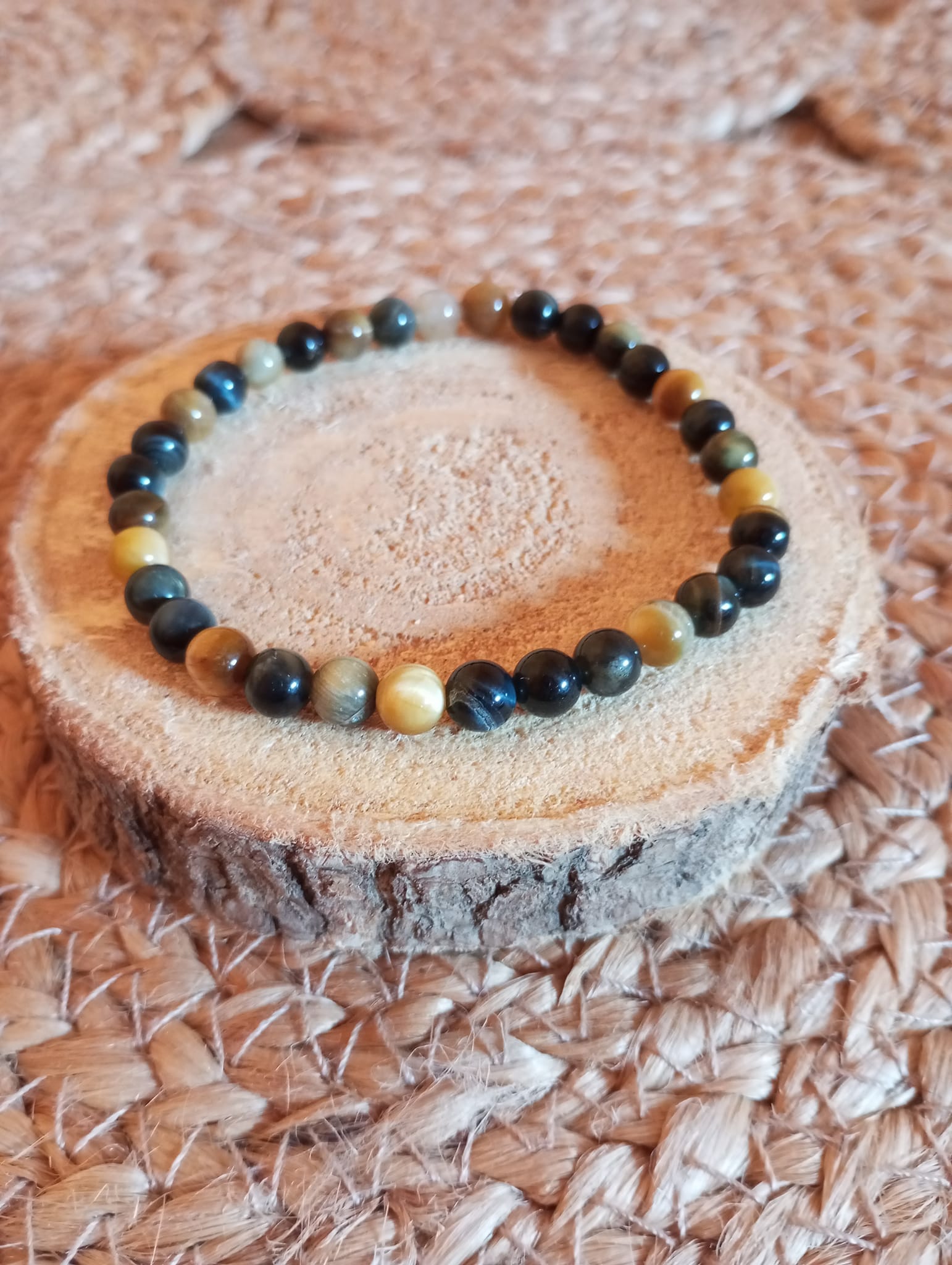 Bracelet oeil de tigre multi perles