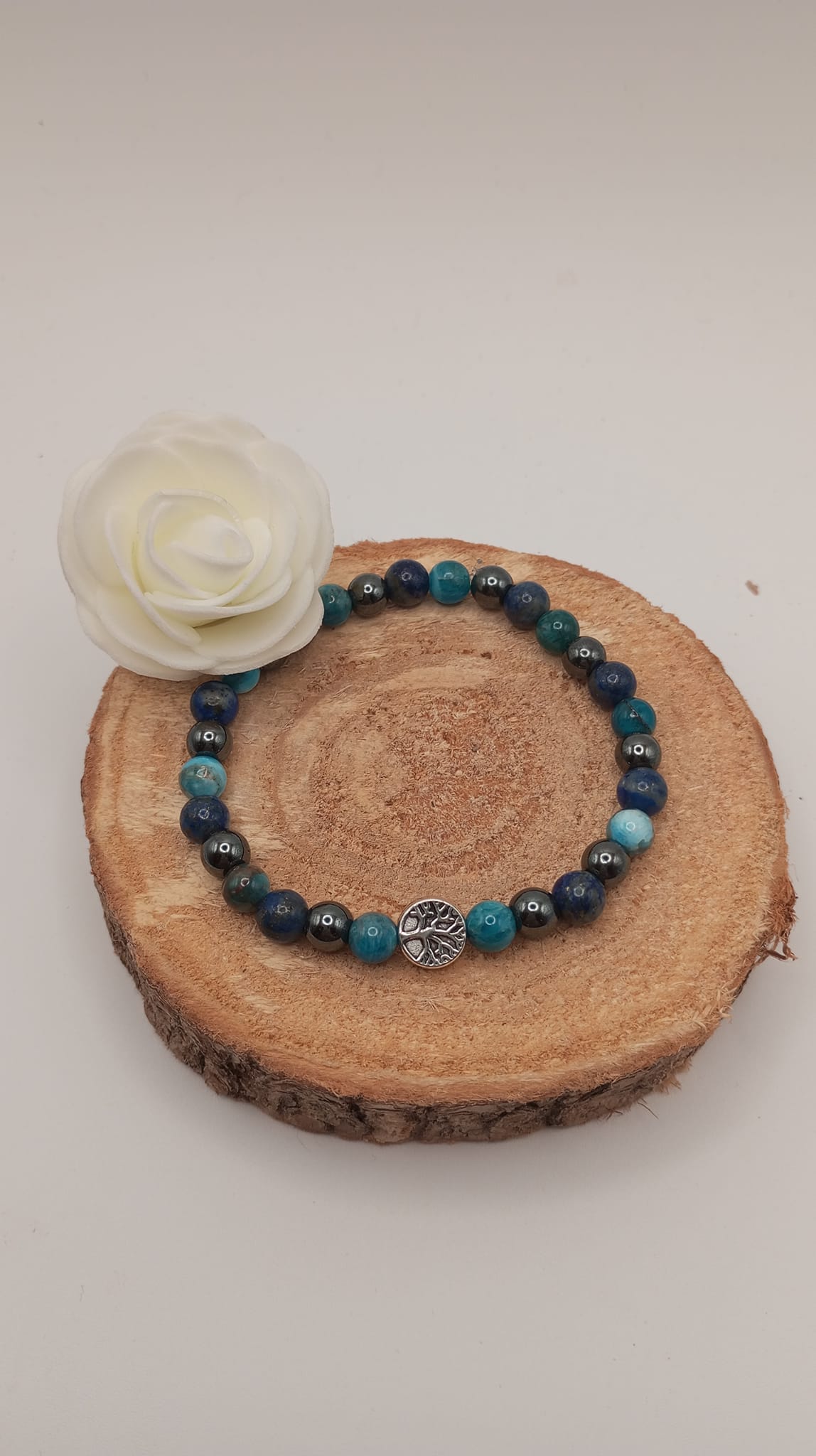 Bracelet Hématite, Apatite et Lapis lazuli 