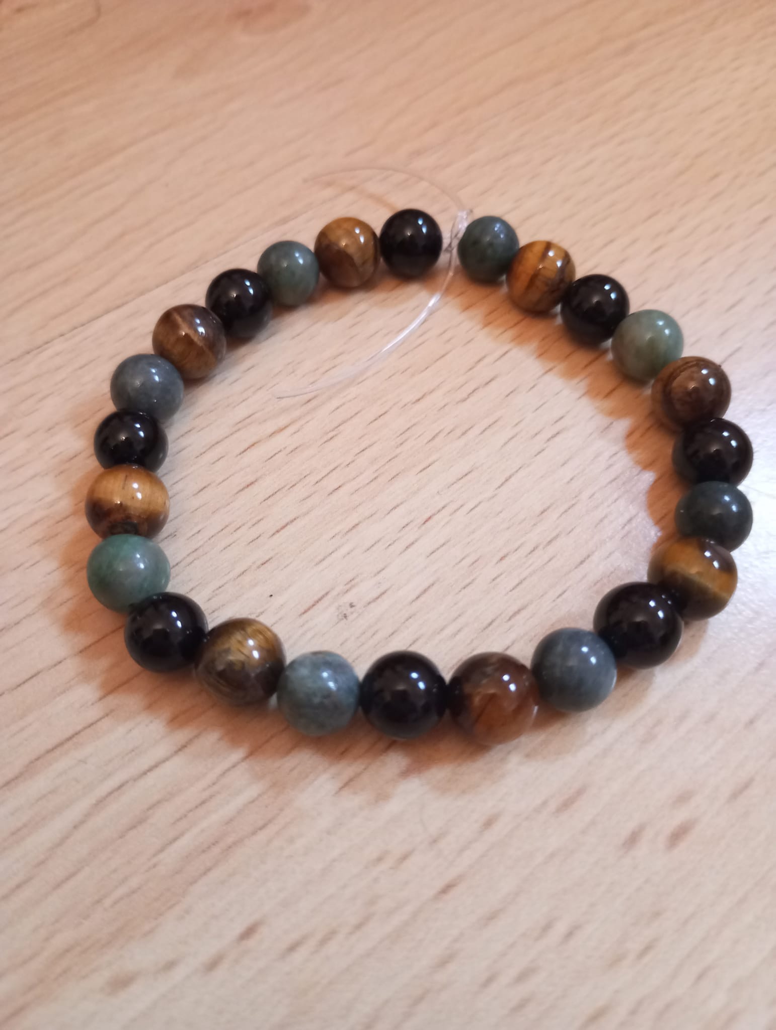 Bracelet Onyx, Chrysocolle et Oeil de tigre